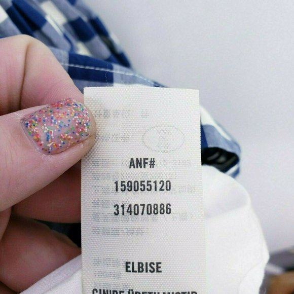 Abercrombie Fitch Strapless Fit Flare Ginham Dress - Picture 8 of 8